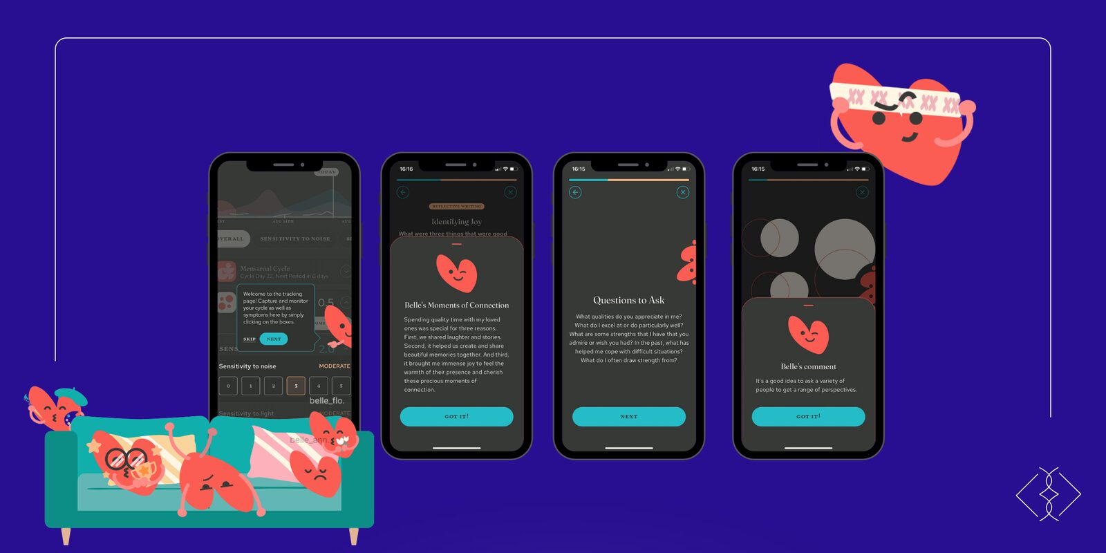 Avatar Belle, mentora fictícia do app