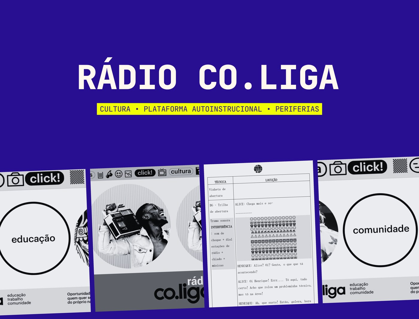 Capa do case Rádio Co.liga